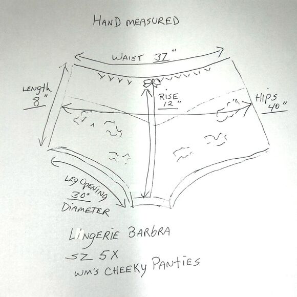 Barbra Lingerie Wm's Cheeky Panties Sz 5X New Cond Rose Color Nylon & Spandex - Picture 3 of 8